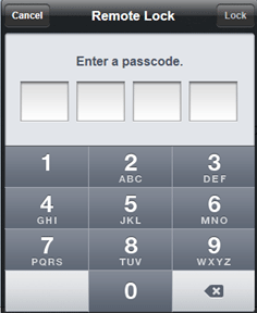 Find My iPhone, Remote Lock